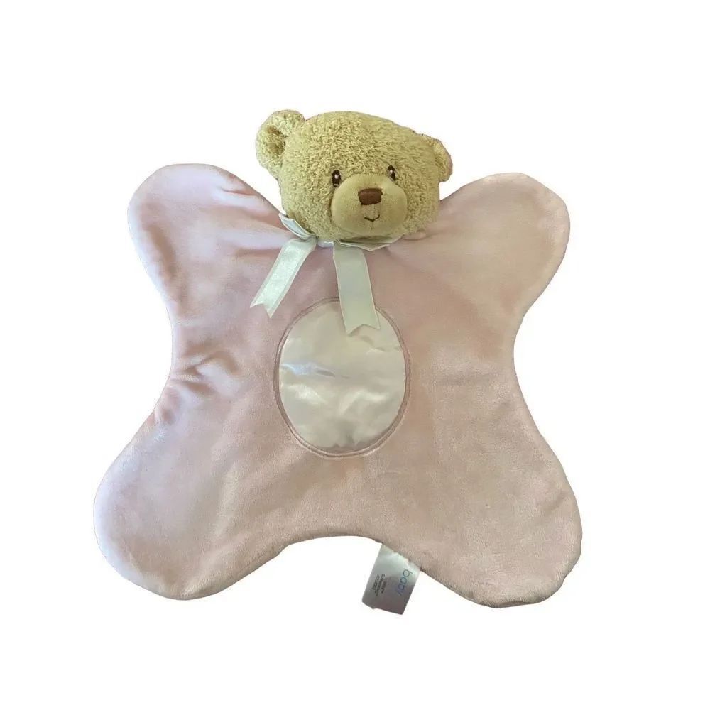 Baby Gund satinee teddi security, blanket, lovey, teddy bear pink
